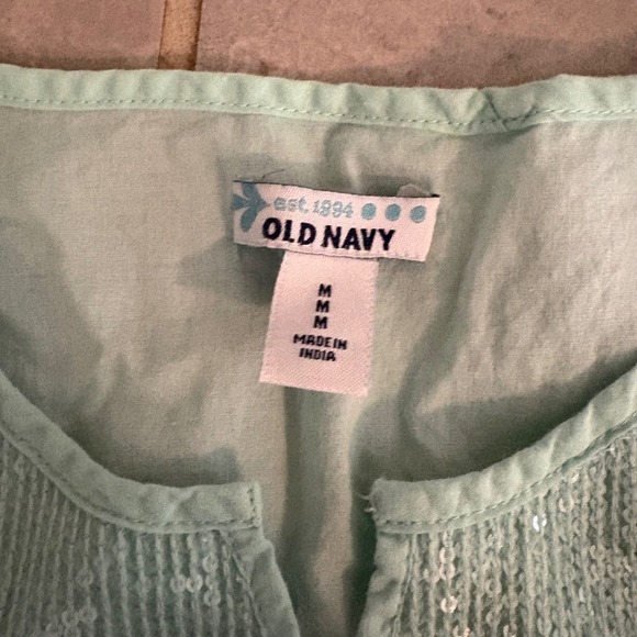 Old Navy Set of 2 Sleeveless Top Orange Teal Sequin Embellished (Girls Medium 8) - Picture 8 of 11